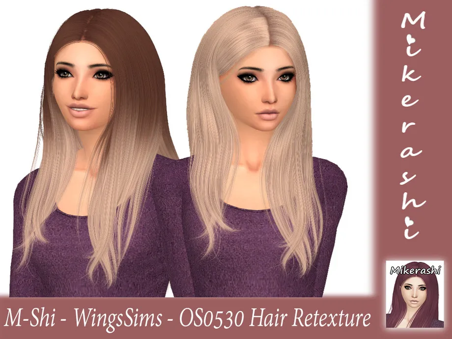 M-Shi - WingsSims - OS0530 Hair Retexture (Mesh Needed)