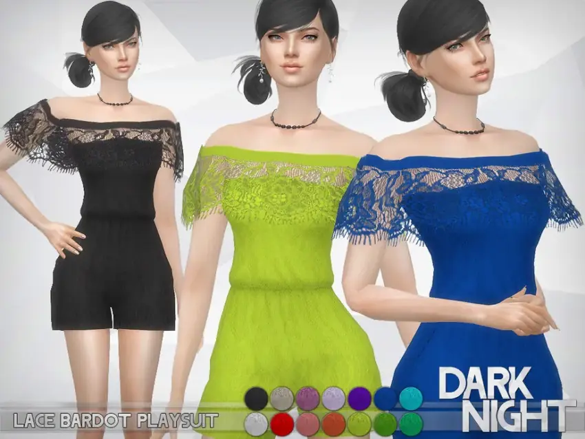 Lace Bardot Playsuit - Image 1