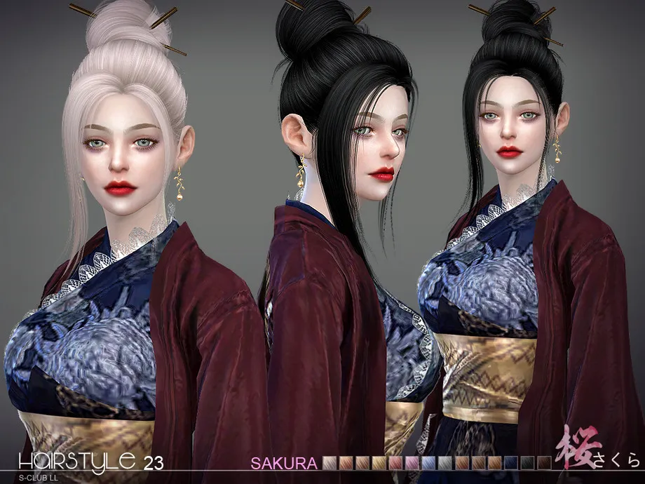 sclub ts4 hair Sakura n23