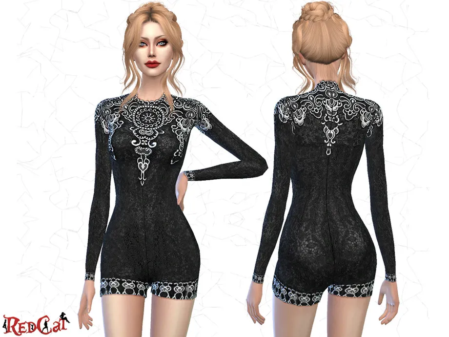 Embroidered Short Jumpsuit