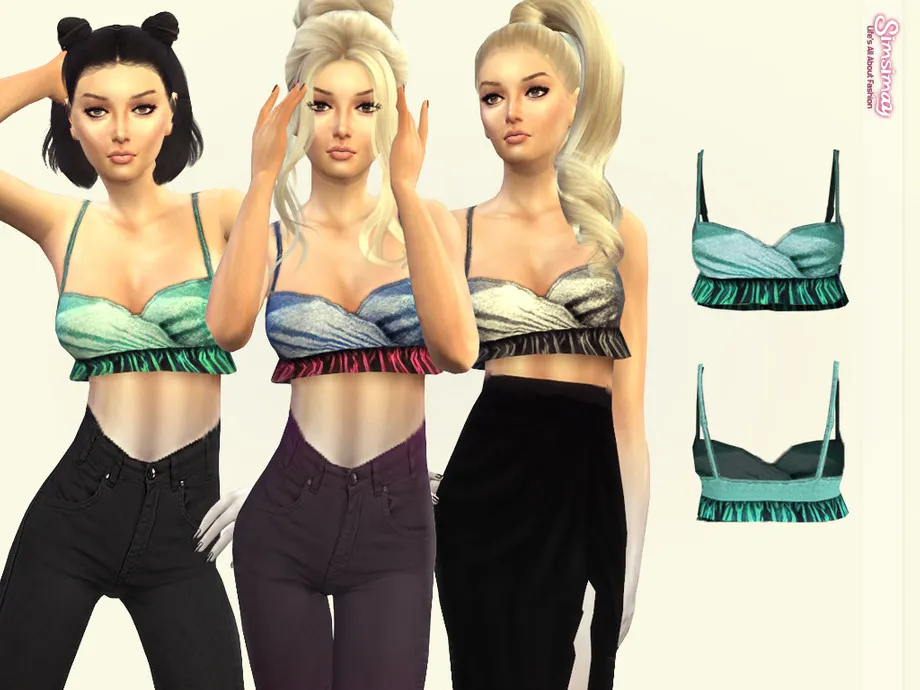 Calvin Crop Ruffle Bralet