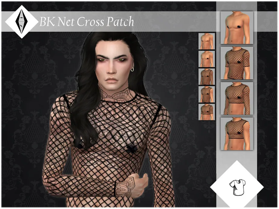 BK Net Cross Patch Top
