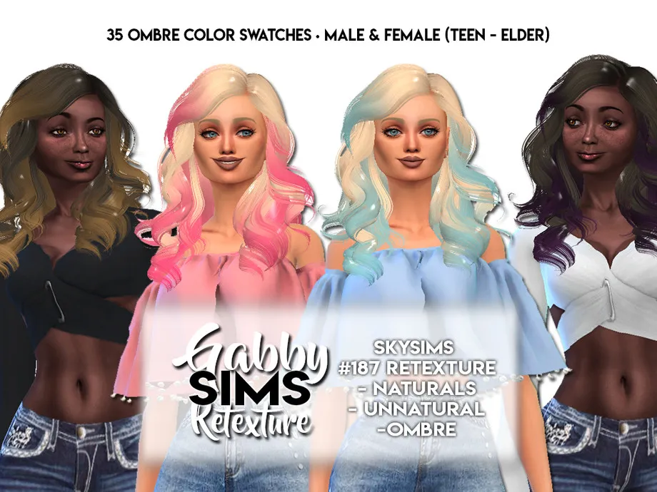 Gabby Sims - Skysims #187 Ombre Retexture: MESH NOT INCL.