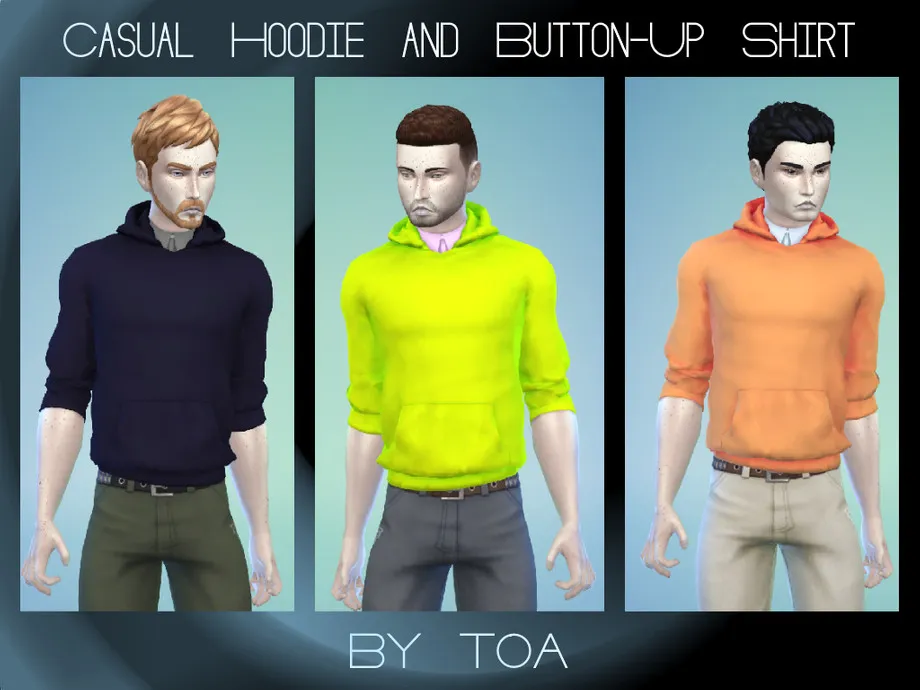 Casual Hoodie and Button-Up Shirt v1 For Men