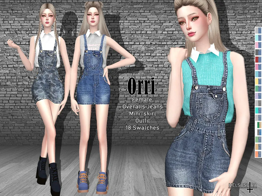 ORRI - Overalls Jeans Mini-Skirt