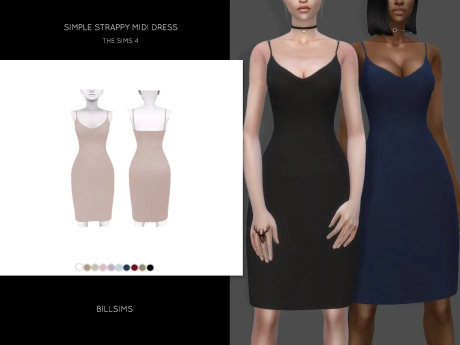 Simple Strappy Midi Dress