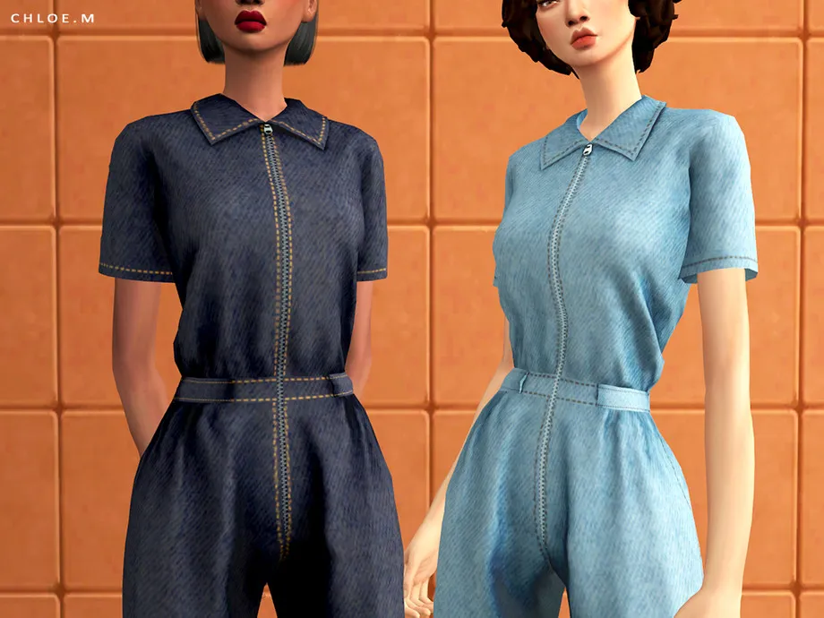 ChloeM-Polo Shirt Jumpsuit