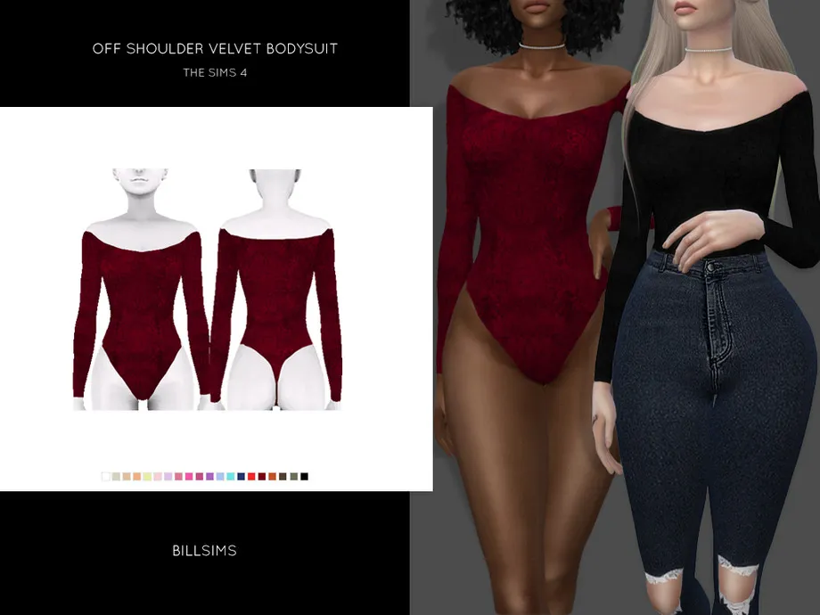 Off Shoulder Velvet Bodysuit
