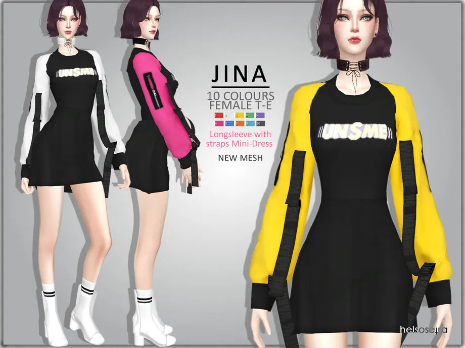 JINA - Strap sleeve Dress