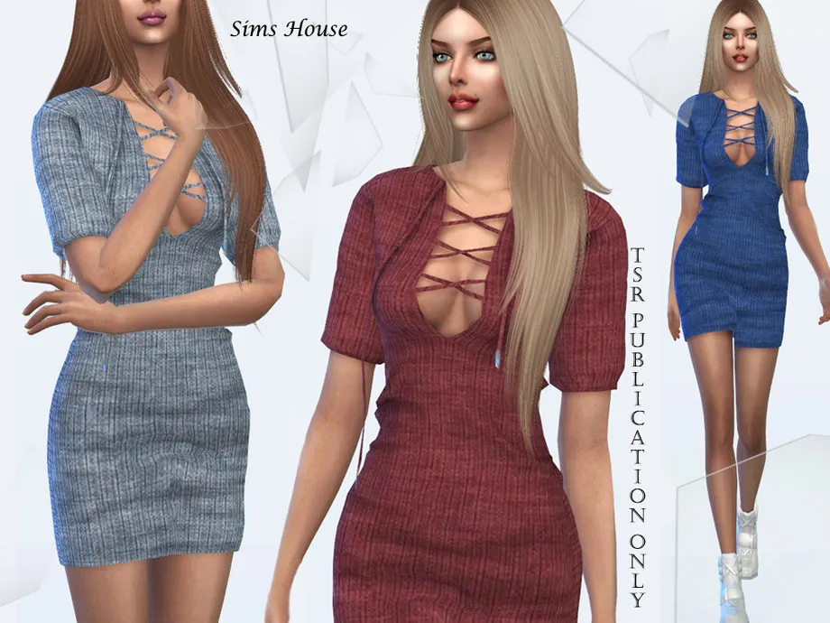 Short dress with lacing