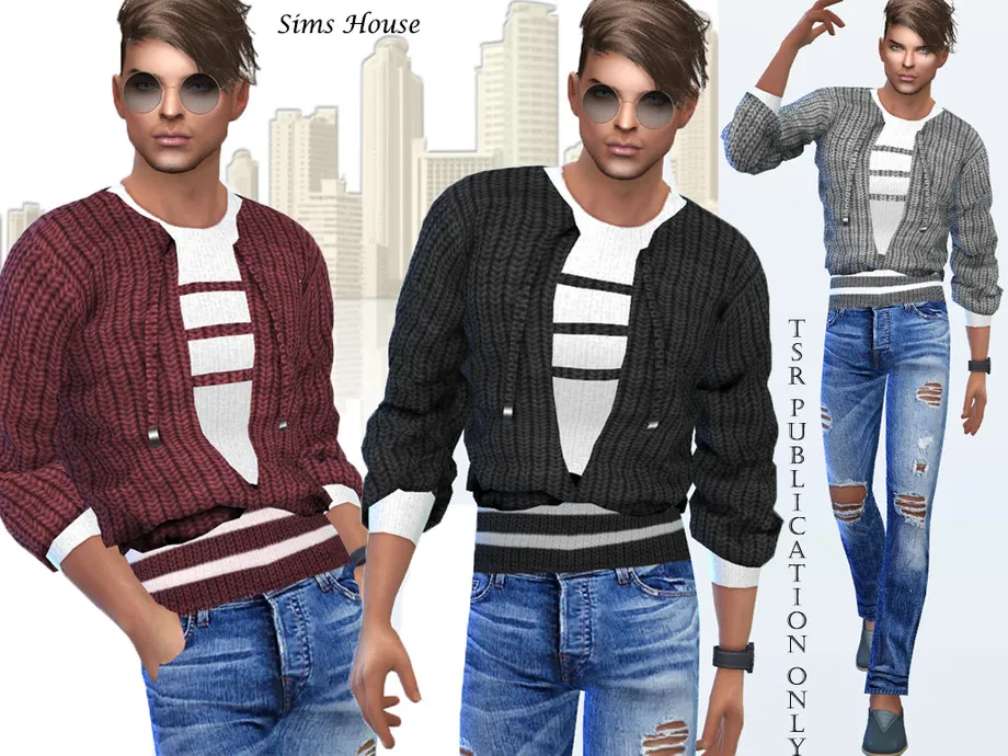 Men's sweater with a t-shirt