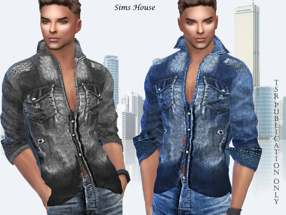Denim men's shirt