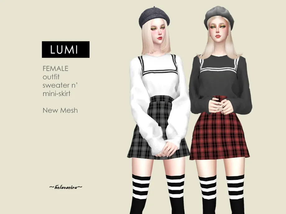 LUMI - Sweater 'n Mini Skirt Outfit