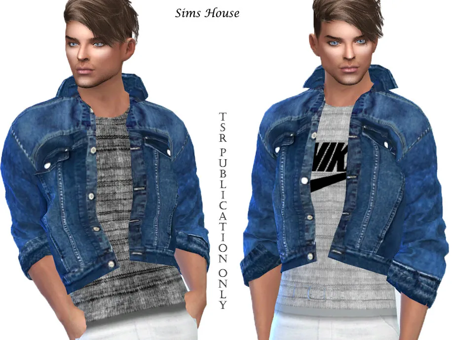 Men's denim jacket with a t-shirt