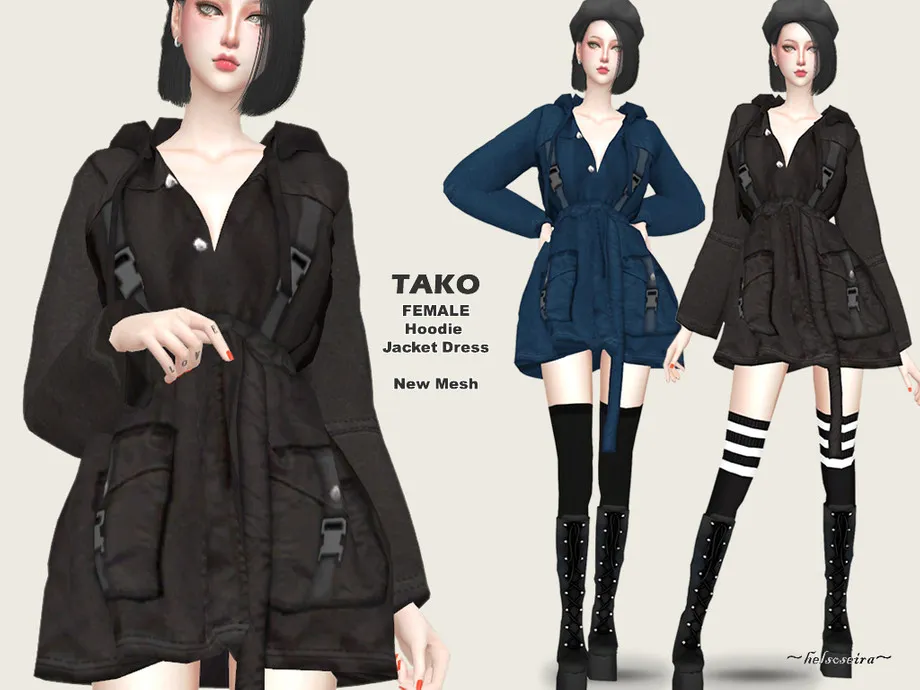 TAKO - Hoodie Jacket Dress