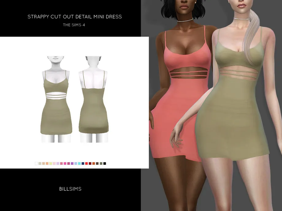 Strappy Cut Out Detail Mini Dress