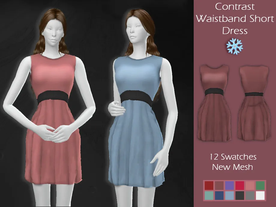 LMCS Contrast Waistband Short Dress