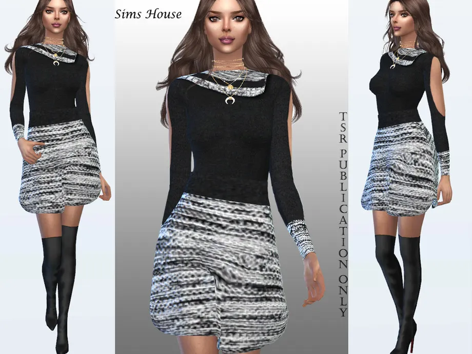 Dress of cuts on sleeves