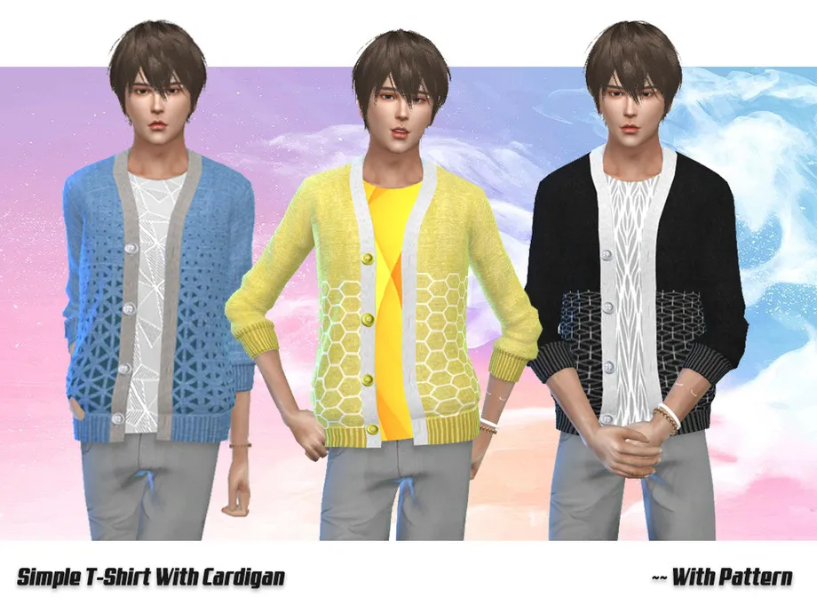 Simple T-Shirt With Cardigan - TheFoxmanID