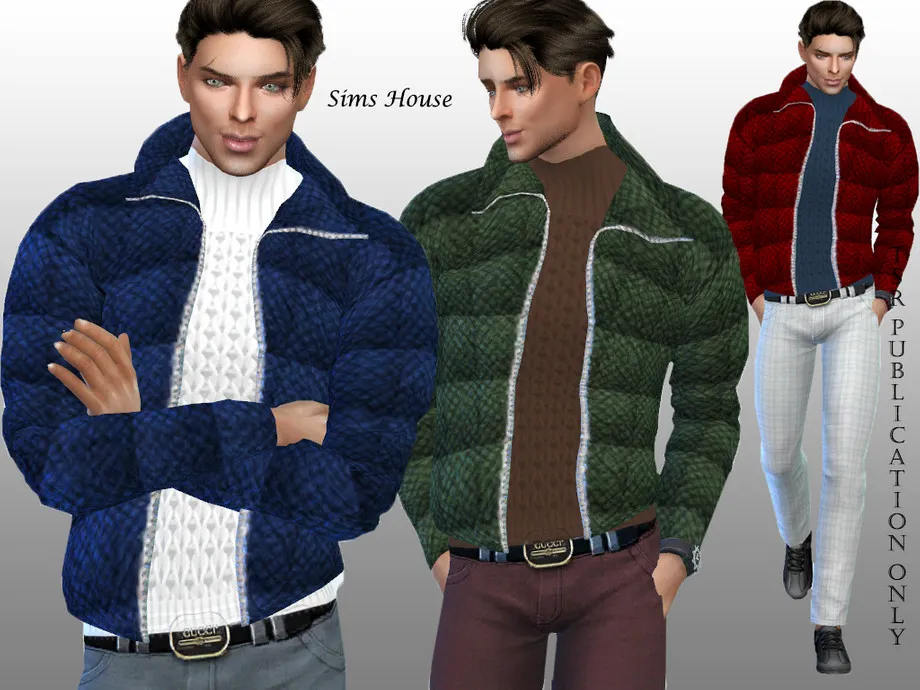 Men's open jacket with sweater