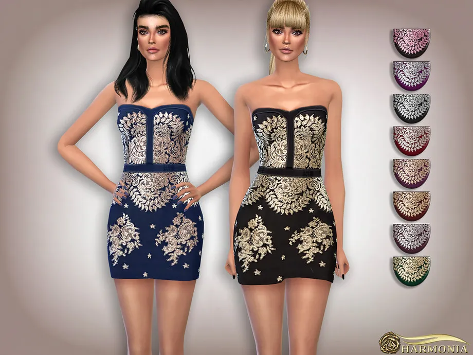 Lace Embroidery Cocktail Dress