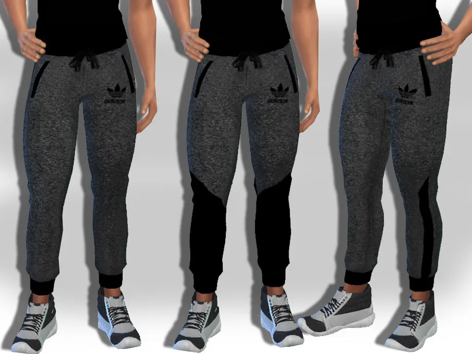 Male Sims Grey Melange Jogging Pants