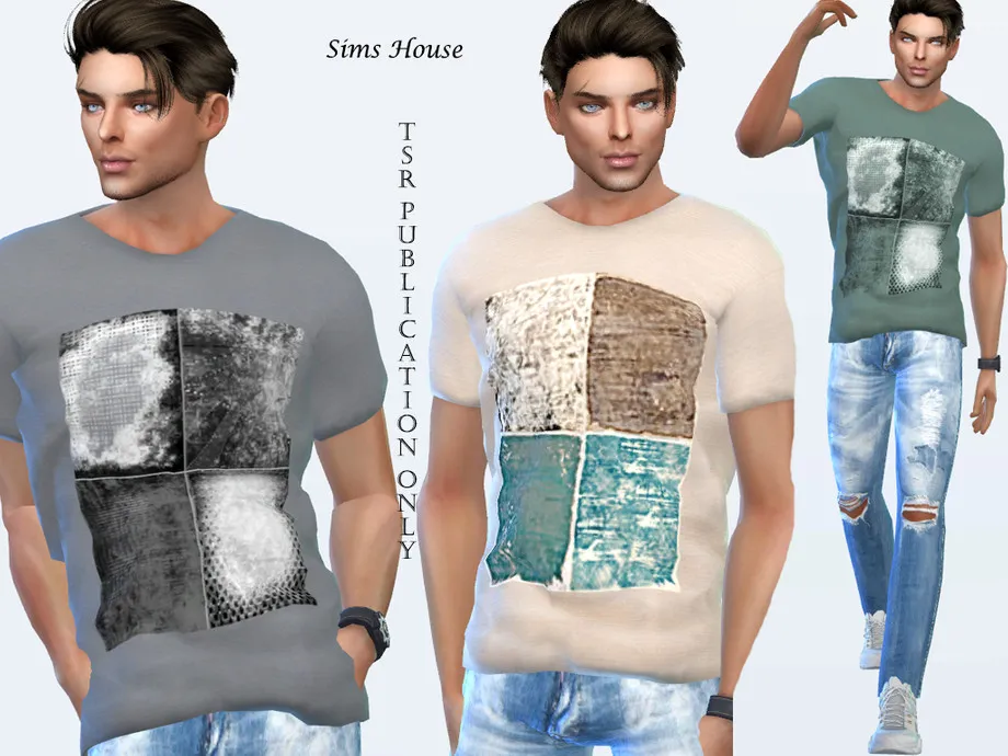 Men's t-shirt with print four colors