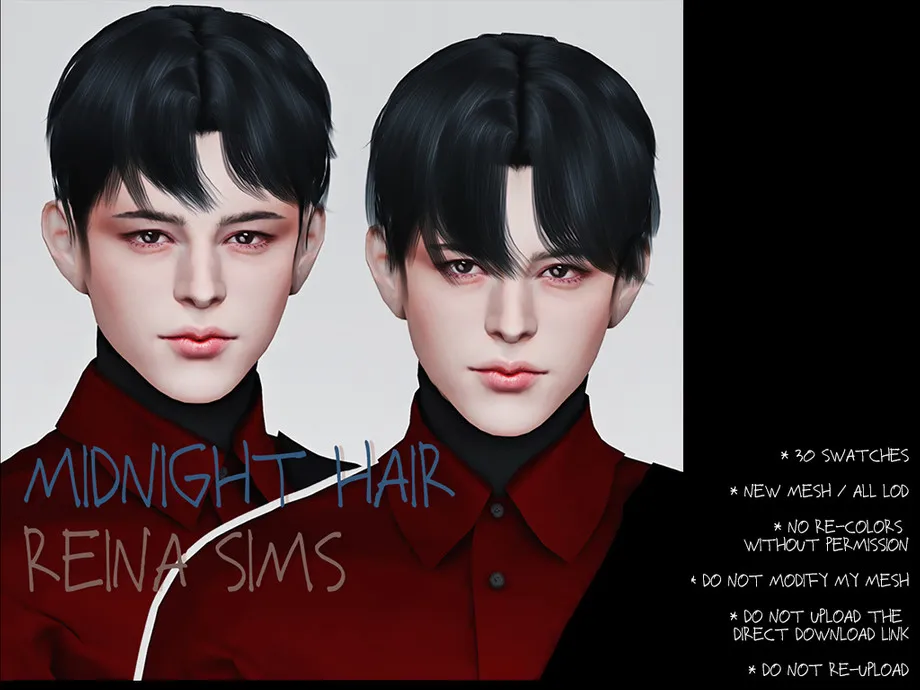 Reina TS4 Midnight hair v2