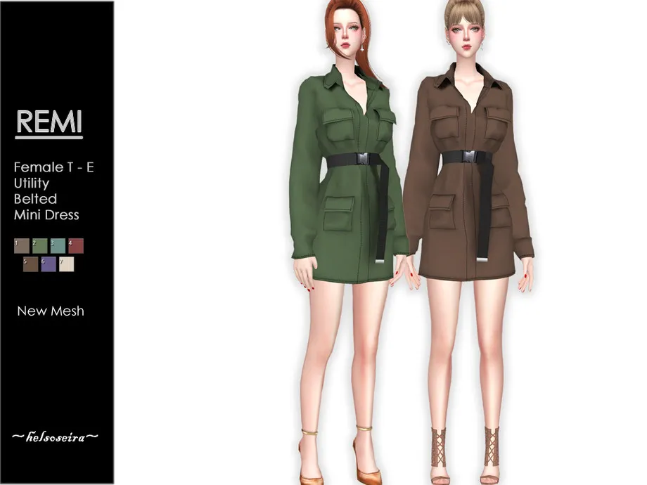 REMI - Utility Belted Mini Dress