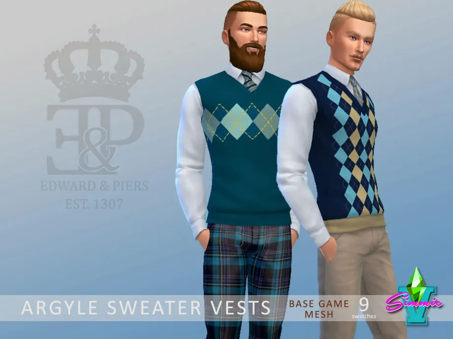 Edward & Piers Argyle Sweater Vests