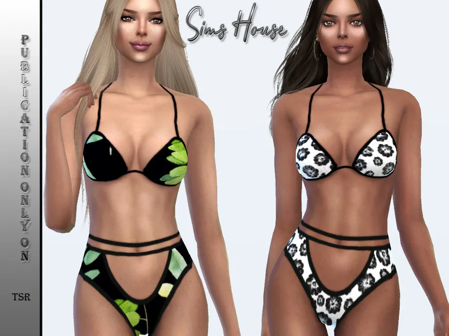 Two-piece swimsuit with print