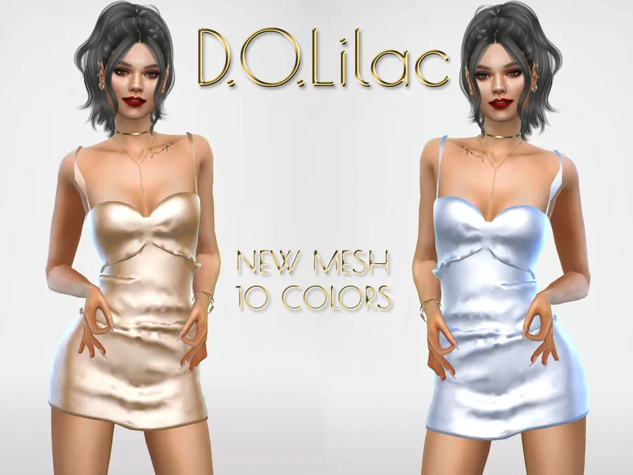 D.O.Lilac Satin Dress 23