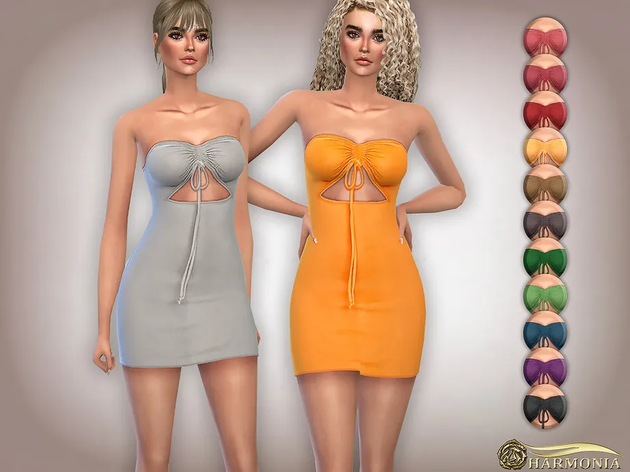 Ruched Front Cut Out Shift Dress