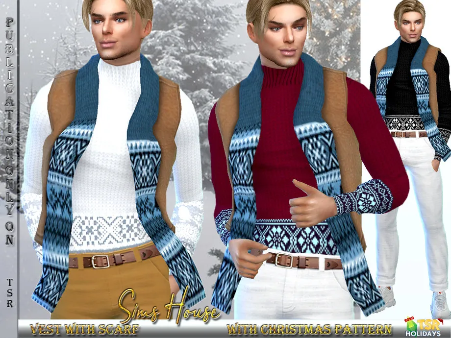 Holiday Wonderland - Men's Vest with Scarf