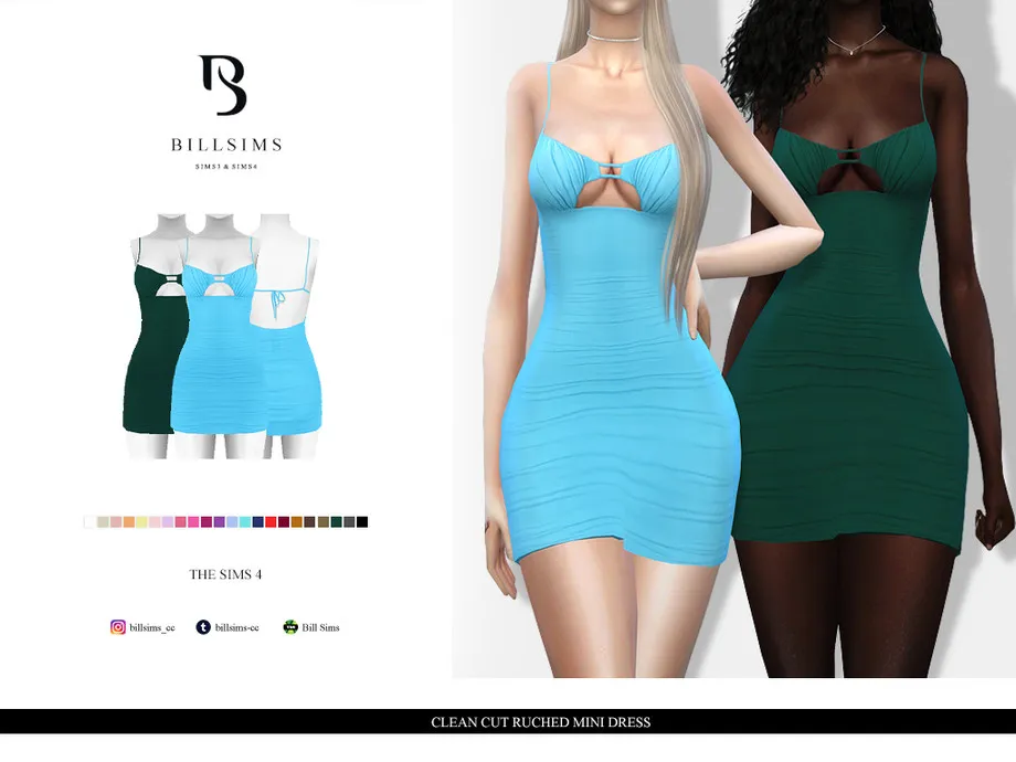 Clear Cut Ruched Mini Dress