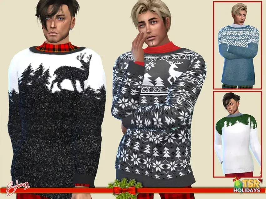 Holiday Wonderland - Christmas wide sweater for man - Image 1