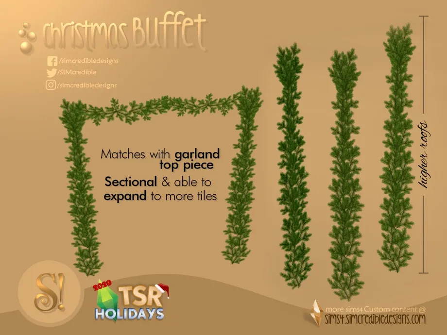 Holiday Wonderland - Christmas Buffet - Door Garland tall