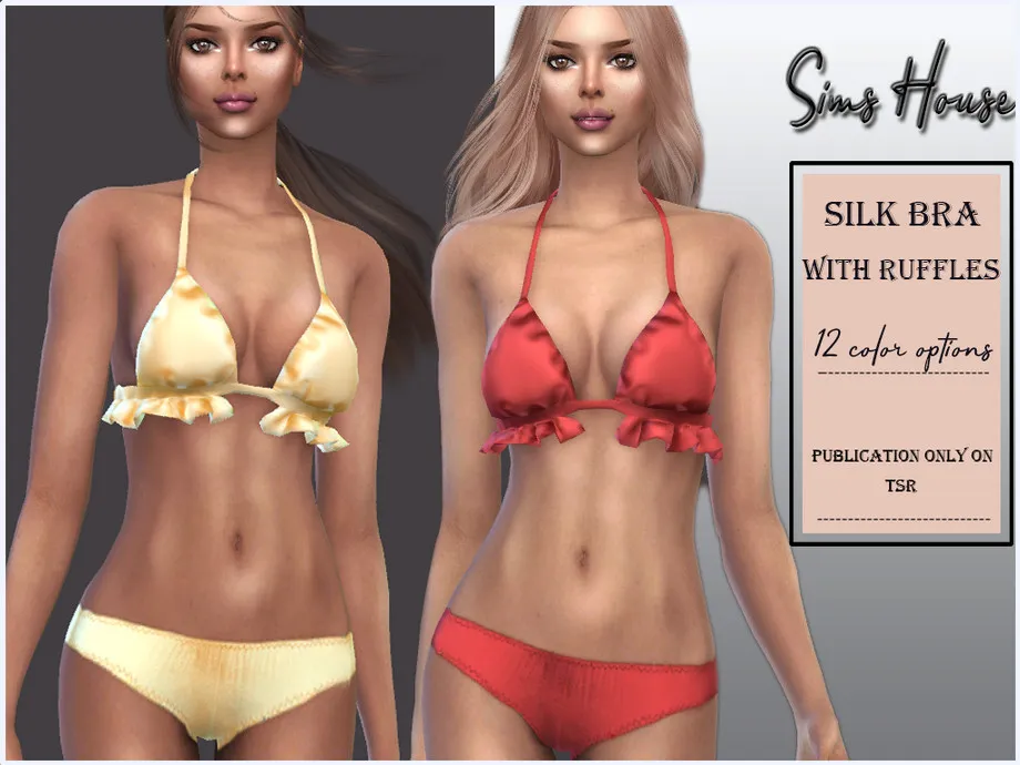 Silk bra with ruffles