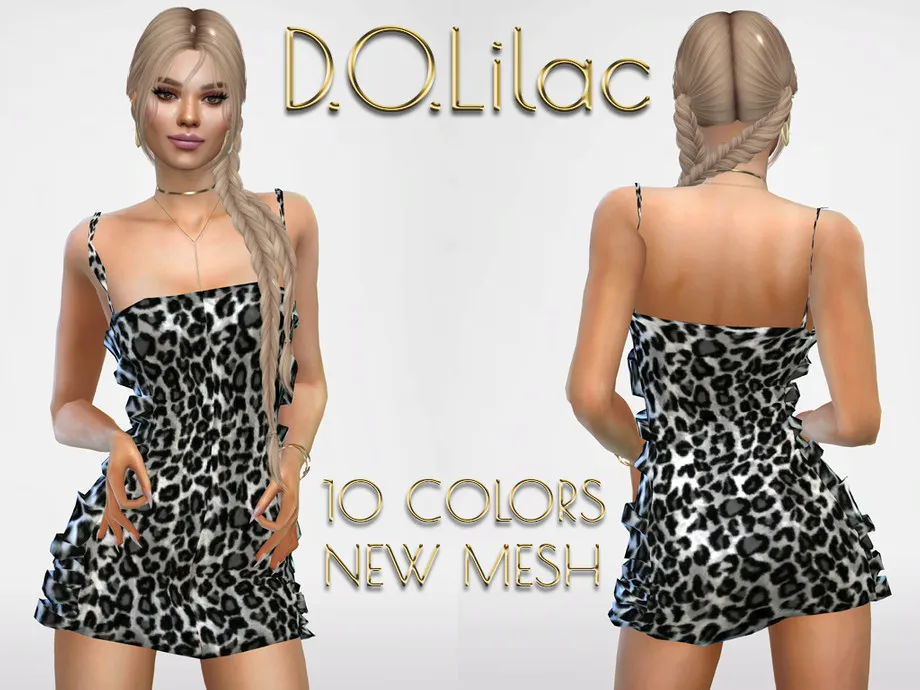 D.O.Lilac Leopard Patterned Dress 25