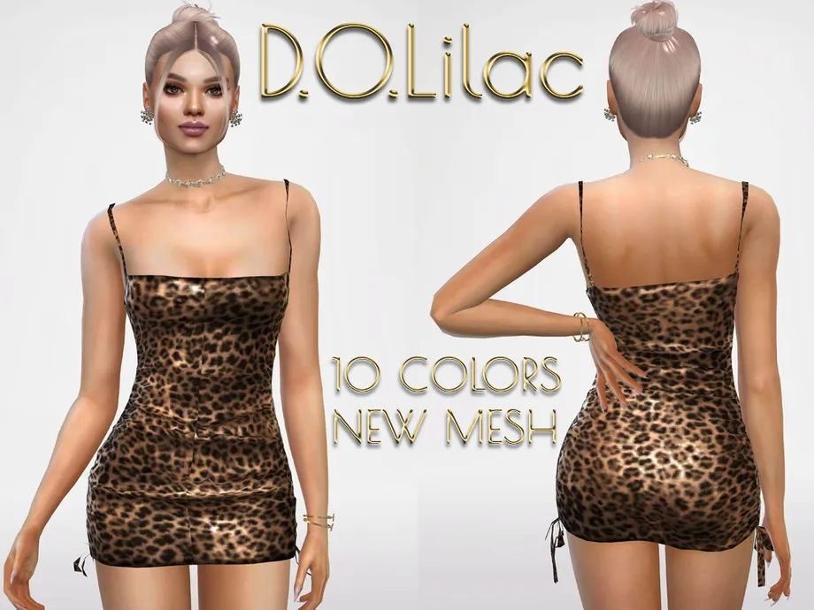 D.O.Lilac Leopard Patterned Dress 26