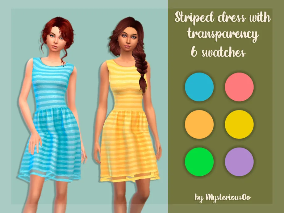 Striped dress with transparency