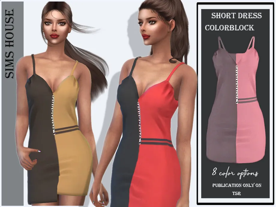 Short dress colorblock