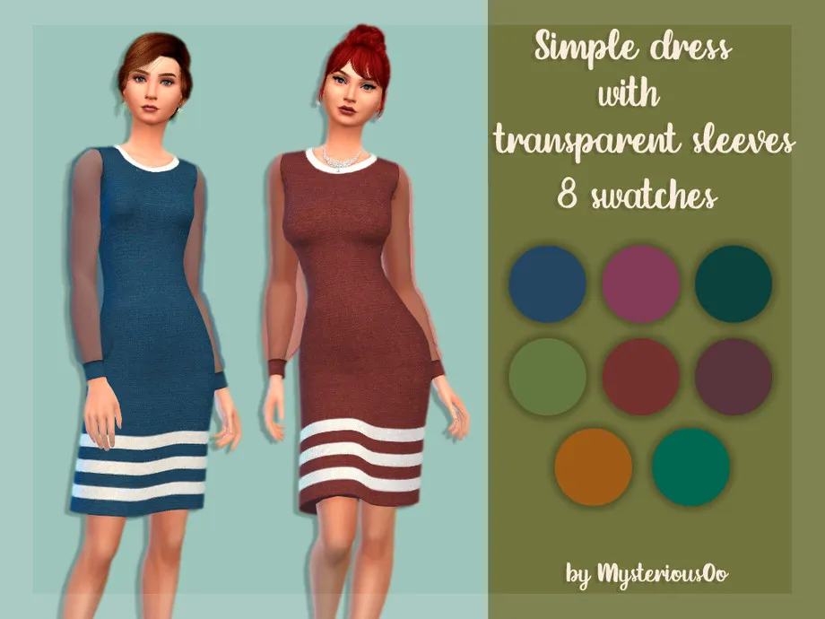 Simple dress with transparent slevees