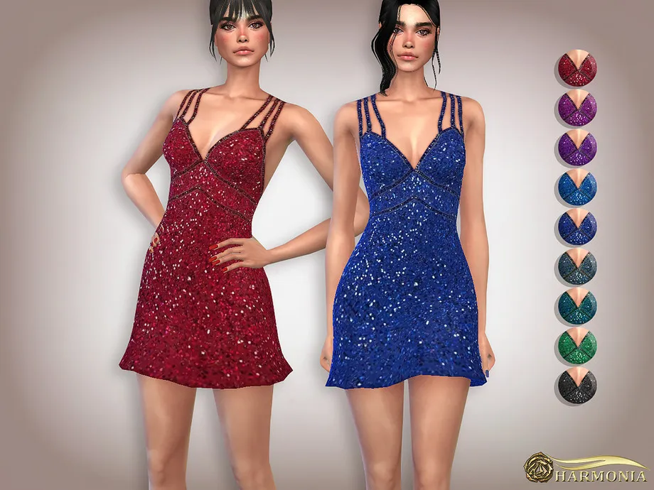 Sequin Double-Strap Cocktail Dress