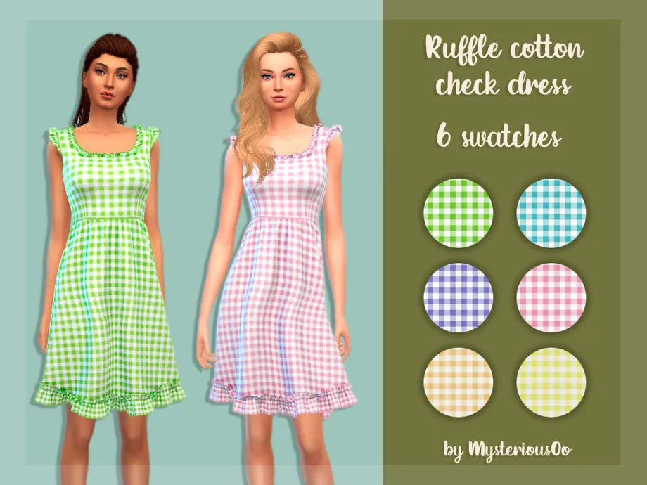 Ruffle cotton check dress