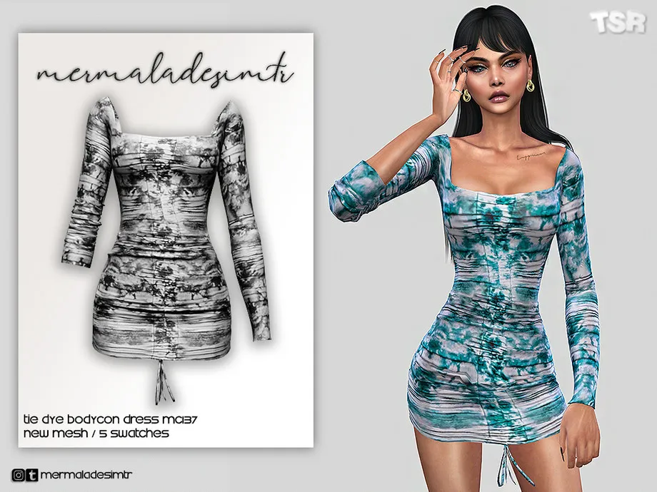 Tie Dye Bodycon Dress MC137