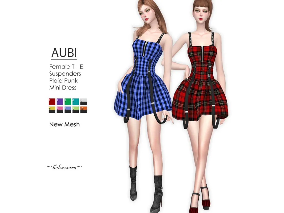 AUBI - Plaid Punk Mini Dress