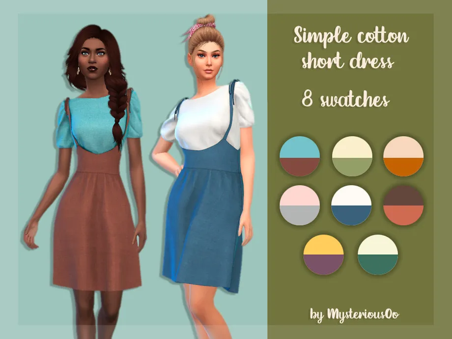 Simple cotton short dress