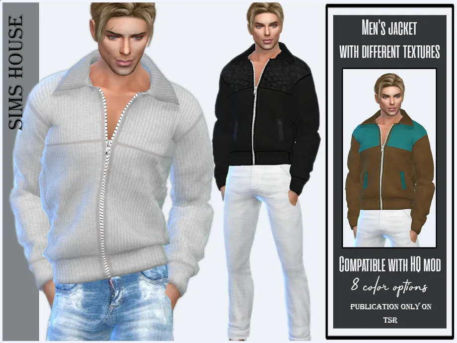 Men's jacket with different textures