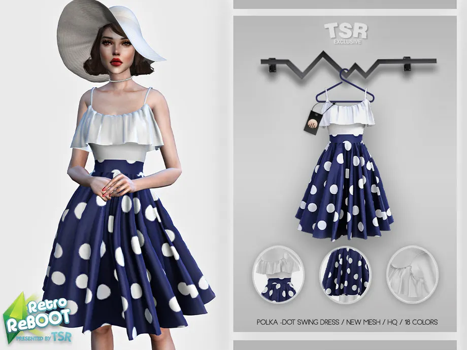 Retro ReBOOT-Polka-Dot Swing Dress BD445